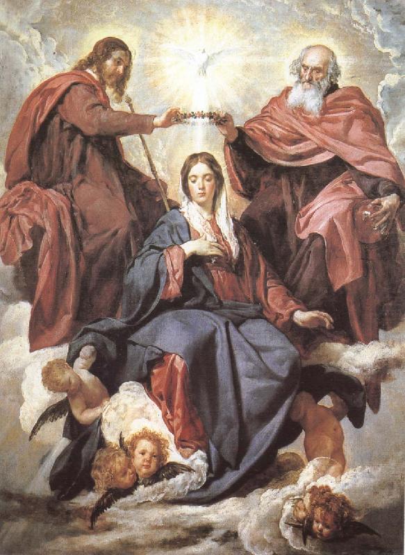 VELAZQUEZ, Diego Rodriguez de Silva y Virgin Mary wearing the coronet china oil painting image
